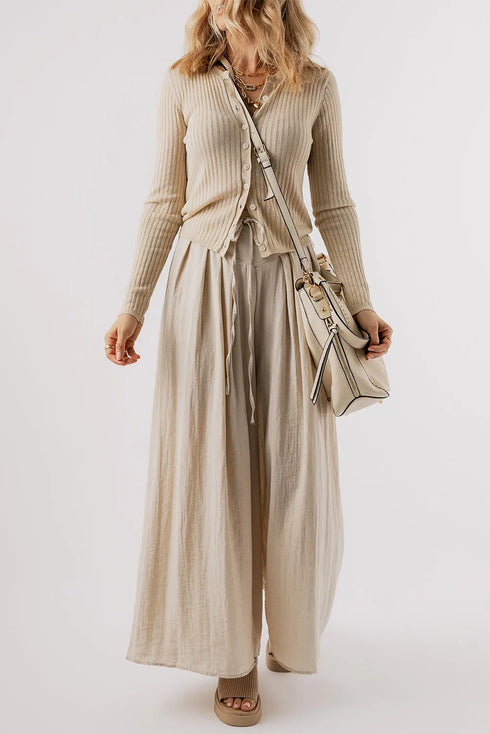 'Poet' Linen Wide Leg Pants - Celes Fashion